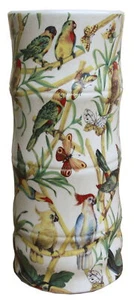 Keramik Schirmständer Bambus und tropischer Vogel Design Stockhalter oder Vase 44 cm - Bild 1 von 3