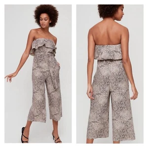 Babaton x Aritzia Altamiro Jumpsuit trägerlos Animal Print weites Bein 10 - Bild 1 von 15
