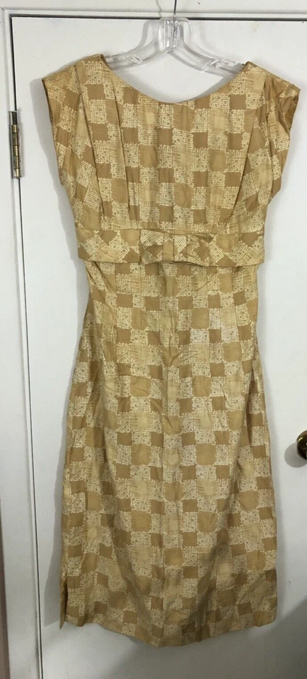 Vestido clásico estilo imperio vintage años 50 lazo abertura frontal hecho a mano talla pequeña Foto 1 de 4