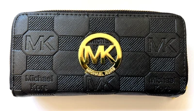 Michael Kors Mujeres Moda Doble Cremallera Alrededor Cartera Larga Soporte para Tarjetas de Crédito Foto 1 de 4