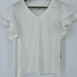 Chico's Bluse weiß Rüschenärmel - Bild 1 von 7