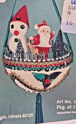 LeeWards ICY POND Ciervo Muñeco de Nieve Papá Noel Lentejuelas Cuentas De Colección Navidad Adorno KIT Foto 1 de 4