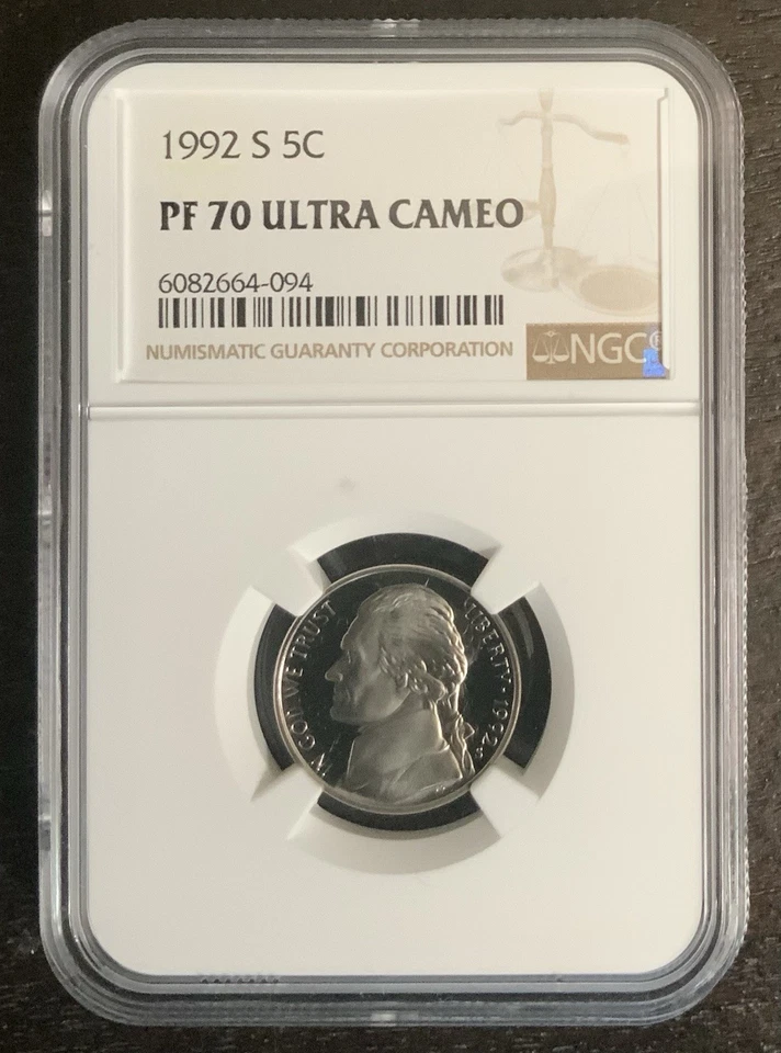 1992 S Jefferson Nickel Pf 70 Ultra Cameo  - Image 1 of 2