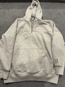 Carhartt Hoodie Men’s XL Gray Rain Defender Paxton 1/4 Zip Heavyweight KE9 - Picture 1 of 6