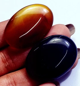 Natürlicher Onyx insgesamt 120,07 ct 2 Stück ovale Form lose Edelstein - Bild 1 von 6