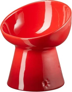 Le Creuset Hochständer Tief Haustier Napf Futter Wasser Hund/Katze Kirschrot ... - Bild 1 von 2
