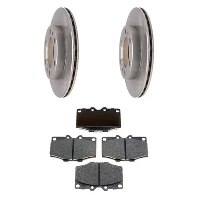 For Toyota Land Cruiser 81-90 R-Line Plain Front Brake Kit w Semi-Metallic Pads - Imagem 1 de 4