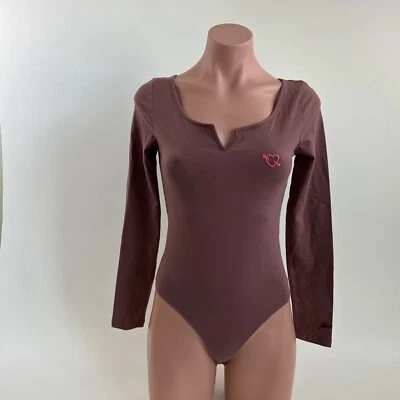 Body Victoria's Secret ROSA Algodón Manga Larga Cuello Redondo Marrón XS NUEVO CON ETIQUETAS Foto 1 de 4