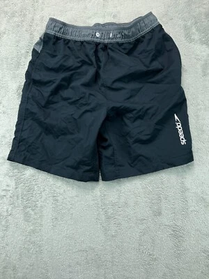 Bermuda de natação Speedo masculina adolescente grande azul malha forrada prancha casual 1 - Imagem 1 de 4