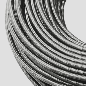 3x1,5 Kabel 3-adrig Aufputz Flexibel Litze Textilkabel Elektrokabel Silber EDEL - Bild 1 von 3
