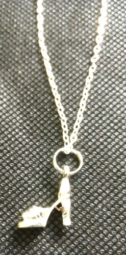 VETEMENTS Collana catena ciondolo pavè scarpe tacco alto argento elegante regalo