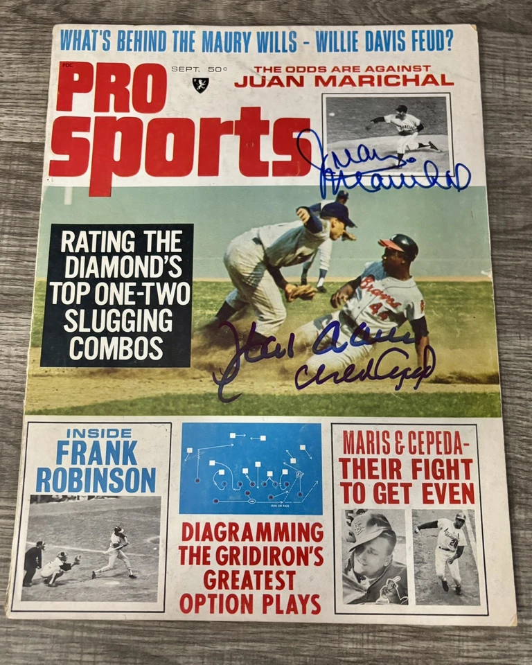 Hank Aaron Orlando Cepeda Juan Marichal Signed 1967 Pro Sports Magazine BECKETT - Image 1 of 4