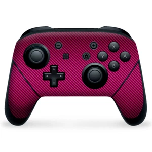 Nintendo Switch Pro Controller Skin Decal Vinyl -  Pink,black carbon fiber look - Afbeelding 1 van 2