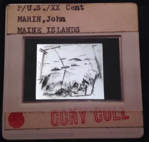 John Marin "Maine Islands" Watercolor Modern Art 35mm Glass Slide - Picture 1 of 3