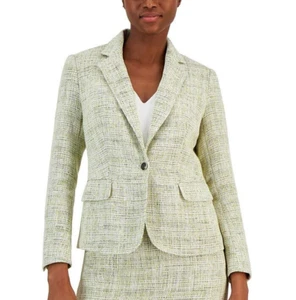 Anne Klein Women's Tweed One-Button Blazer Formal Chic Work Jacket Multi 16 - Picture 1 of 11