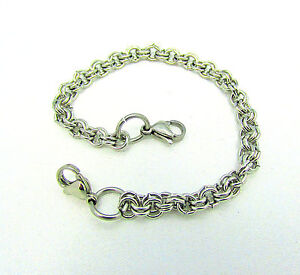 Stainless Steel Double Loop Lobster Clasps Bracelet Chain for Floating Locket
