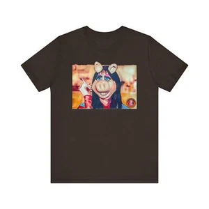 The Shining Miss Piggy Duvall Tee - Muppets Wendy Torrance Cigarette Ash T-Shirt - Picture 1 of 13