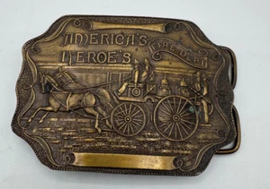 America’s Heroes Feuerwehr Gürtelschnalle Bergamotte Messingarbeiten - Bild 1 von 2