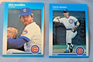 1987 Fleer Glossy Chicago Cubs Baseball Card Pick one