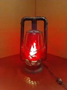 Vintage Dietz Monarch New York NY USA Laterne Fitzall Red Globe Convert To Elec - Bild 1 von 2