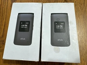 Lot Of 2! Kazuna eTalk KAZF119 Verizon 4G LTE Flip Phone. Read Descriptions - Picture 1 of 3