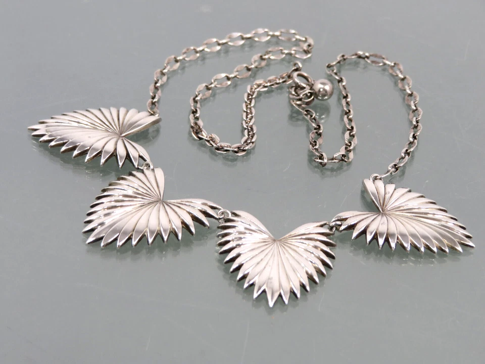 Collana In Argento Art Deco 835/1000 ° Florale ° SILVER - Immagine 1 di 4