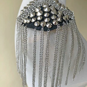 Studded Tassel Epalettes Festival Beaded Shoulderpieces for Party Blazer - Picture 1 of 9