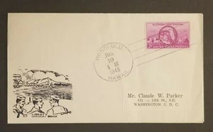 1945 Honolulu HI To Washington DC Liberty On Waikiki Beach Patriotic Cover - Picture 1 of 2