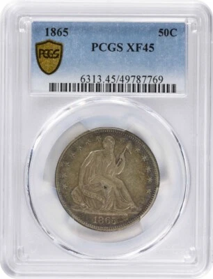 1865 Liberty Seated Half Dollar EF45 PCGS - Image 1 of 4