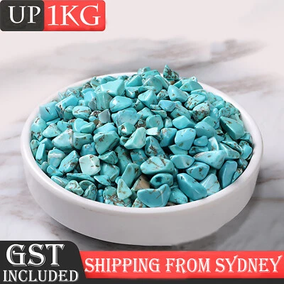 Turquoise Howlite Crystal Chips A Grade BULK 50g - 1kg Natural Gemstone Mini AU  - image 1 of 4