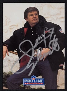 Jerry Glanville Signed 1991 Pro Line Portraits Card #57 - Coach Falcons Auto - Picture 1 of 2