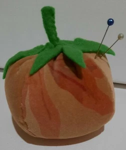 Handmade Stuffed Pin Cushion heirloom tomato green detail, sewing accessory - Picture 1 of 6