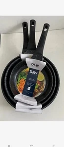 D&W Deane and White Cookware 7.8" 9.5" 11" Skillets Frying Pans BLACK NEW - Picture 1 of 11