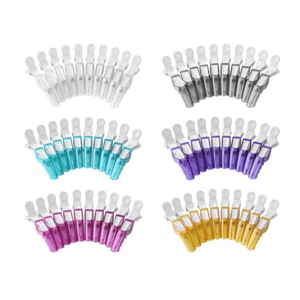 10 piezas clips de cocodrilo dientes anchos doble bisagra para peluquería profesional - Imagen 1 de 23