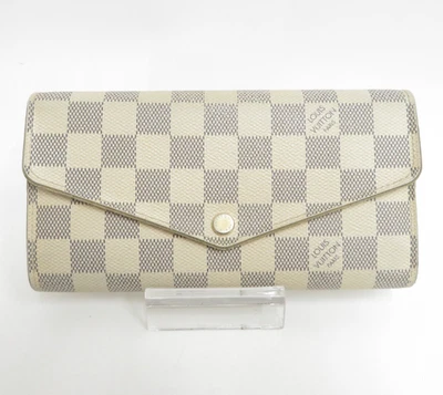 Auténtica Cartera Larga Louis Vuitton Damier Azul Portefeuille Sarah F#47755 Foto 1 de 4