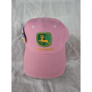 John Deere Tractors Embroidered Logo Pink Adjustable Strapback Hat Cap - NWT NEW - Afbeelding 1 van 6