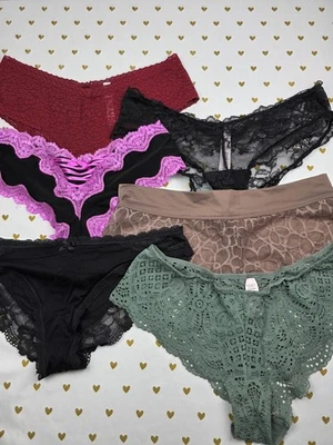 Victorias Secret PINK Lot of 6 MEDIUM Cheeky Cheekster Panties Underwear - Image 1 of 3