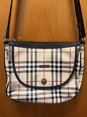 Vintage Burberry Check Brown Leather Crossbody bag. - Image 1 of 4