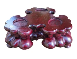 Vintage Wooden Display Three Footed Asian Inspired Holder For Candles Deities - Picture 1 of 9