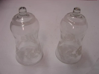 2 VTG Homco Home Int 5.75" Clear Glass Candle Holder Sconce Globes Pine Cones - Image 1 of 3