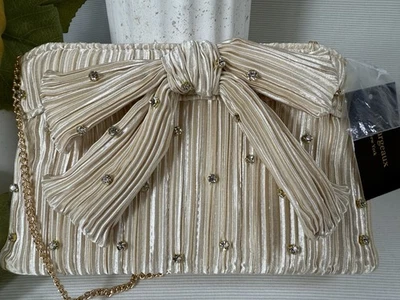 Nuevo con etiquetas Bolso sin asas plisado con moño estilo Cartera Bandolera de hombro Baile de regreso a casa Foto 1 de 4