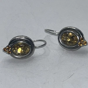 Ohrringe facettierter Citrin 925 Sterling Silber oval - Bild 1 von 6