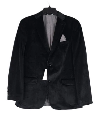 Abrigo Blazer Deportivo Alfani Para Hombre Calce Ajustado Terciopelo Negro Sólido 38R Nuevo con Etiquetas Foto 1 de 4