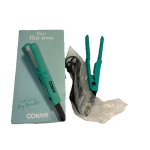 Conair Mini 1/2-inch Ceramic Flat Iron; Perfect for On-The-Go Styling, Turquoise - Picture 1 of 2