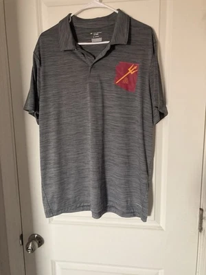 Tek Gear DryTek Gray Polo Shirt Arizona State University XL - Image 1 of 4