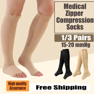 Slimming Stocking Support Stockings Open Toe Compression Socks Leg Support Knee - Picture 1 of 16