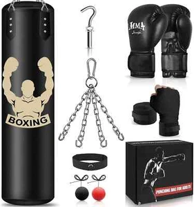 Saco Bolsa De Boxeo Kit Para Adultos y Niños Guantes Saco De Boxeo 6 en 1 Nuevo - Imagen 1 de 8