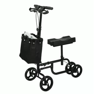 Foldable Knee Walker Scooter Mobility Alternative Crutches Wheelchair w/ Basket - Picture 1 of 14
