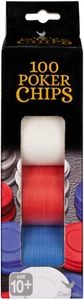 Cardinal 100 Poker Chips Red White And Blue Casino Card Board Games Pieces 10+ - Picture 1 of 6