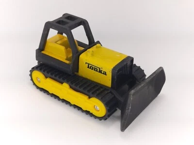 TONKA Mini Tractor Diecast Yellow & Black 1994 Vintage Toy  - Image 1 of 4